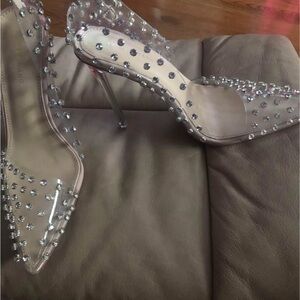 Elegant Clear Stiletto Heels with Rhinestone Accents